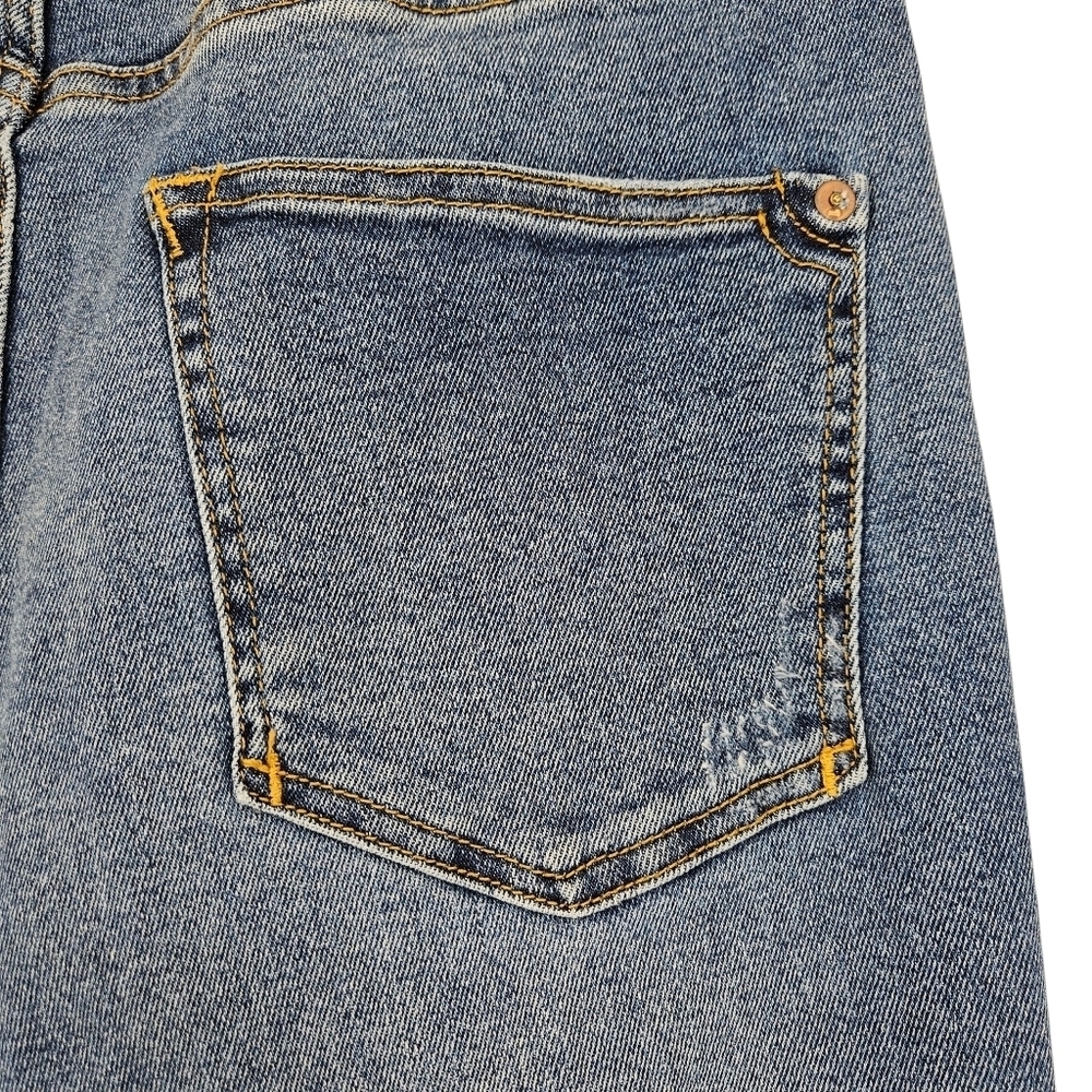 Pilcro Cigarette Slim Straight Jeans High Rise Dark Wash Distressed Denim 31 - Picture 8 of 14